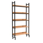Bibliotheksregal 200 cm hoch, 101x32 cm (B/T) einseitig, 5 Böden, 